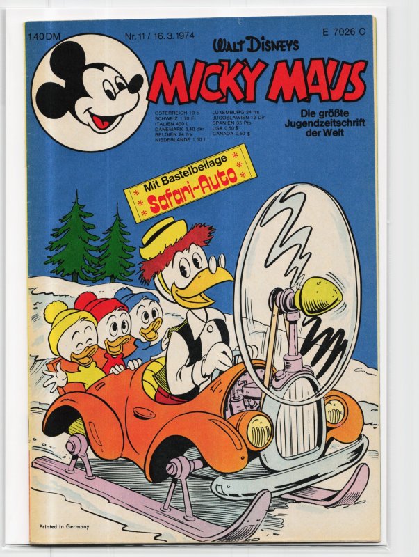 Micky Maus #11 (1974), raw, ungraded comic book — front cover