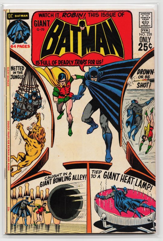 Batman #228 (DC Comics, 1971), raw, ungraded comic book — front cover
