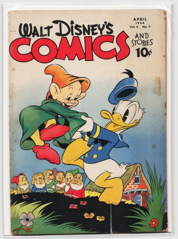 Walt Disney's Comics and Stories #43 (Dell, 1944), raw, ungraded comic book — front cover