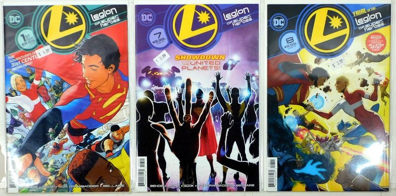 Legion of Super-Heroes Lot of 3 #1, 7, 8 (2020) DC Comics 1st Print Comic Books (DC Comics, 2020), raw, ungraded comic book — front cover