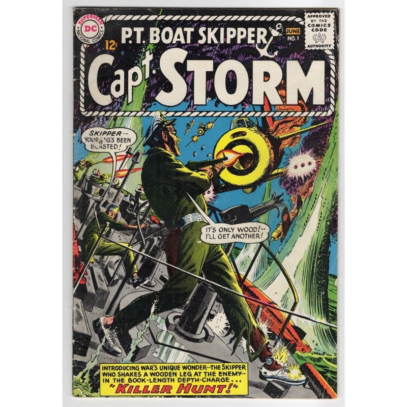 P.T. Boat Skipper Captain Storm #1 (DC Comics, 1968), raw comic book in VG+ 4.5 condition — front cover
