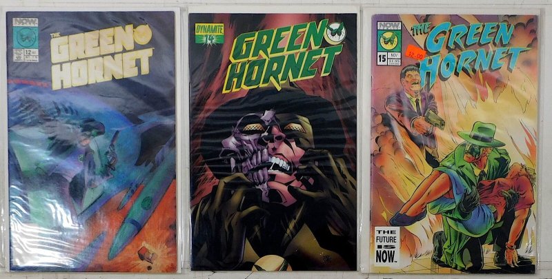 The Green Hornet Lot of 3 #12, 15, Dynamite 14 (1990) Now Comics 1st Print (Dynamite Entertainment, 1990), raw, ungraded comic book — front cover