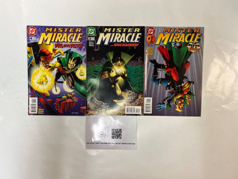 3 Mister Miracle DC Comic Books #1, raw, ungraded comic book — front cover
