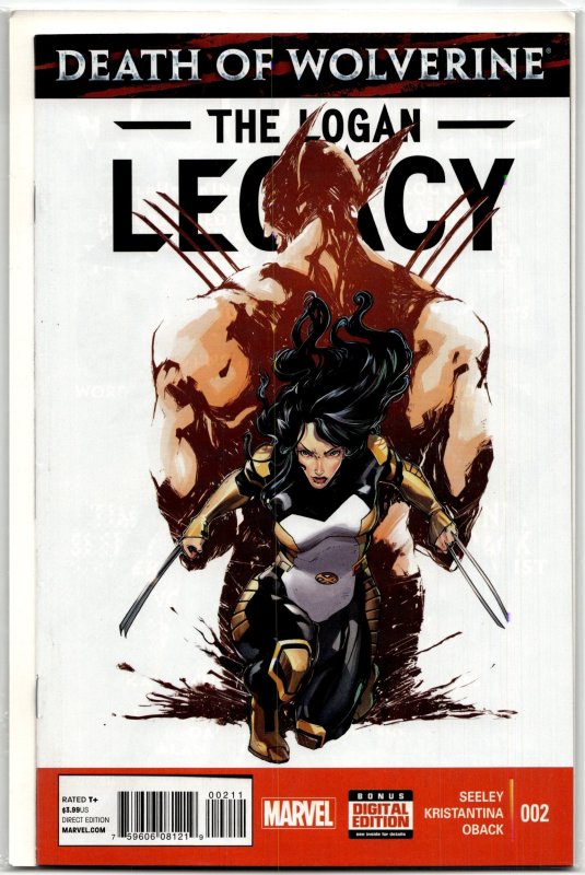Death of Wolverine: The Logan Legacy #2 (Marvel Comics, 2014), raw, ungraded comic book — front cover