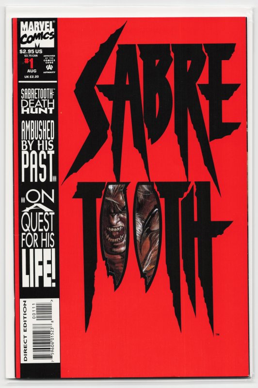 Sabretooth #1 (1993), raw, ungraded comic book — front cover