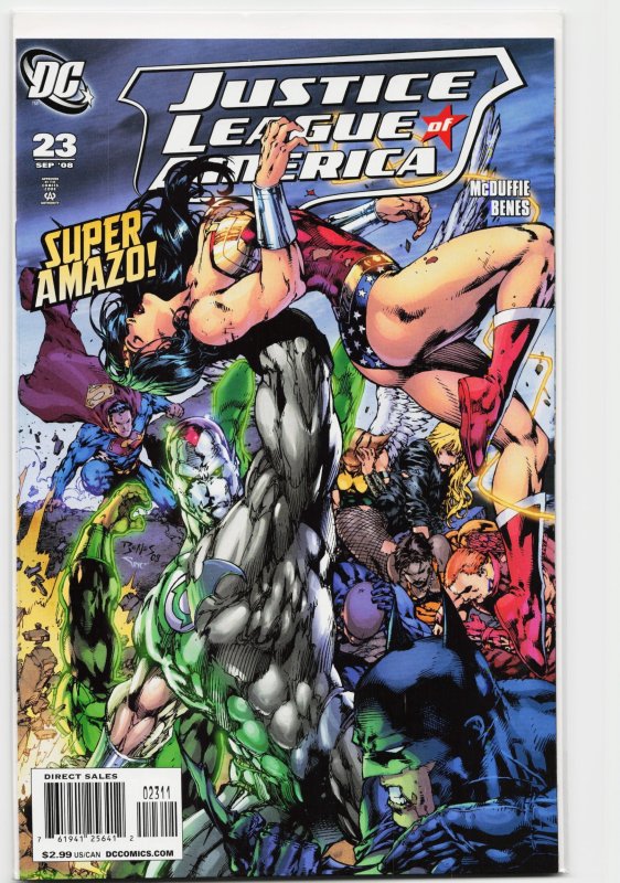 Justice League of America #23 (DC Comics, 2008), raw, ungraded comic book — front cover