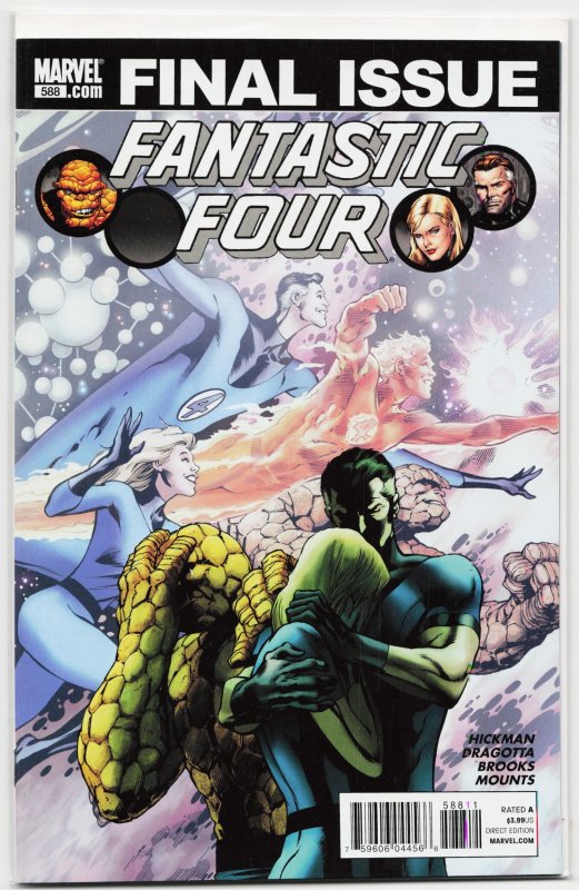 Fantastic Four #588 (Marvel Comics, 2011), raw, ungraded comic book — front cover