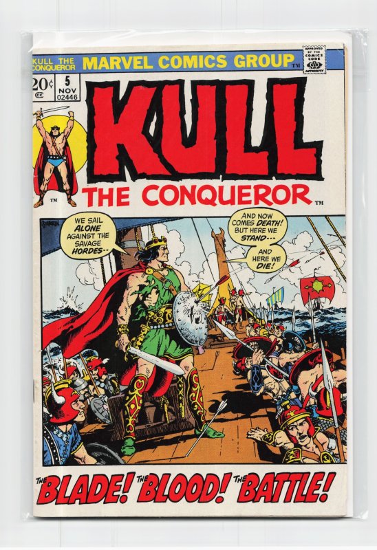 Kull, the Conqueror #5 (Marvel Comics, 1972), raw, ungraded comic book — front cover