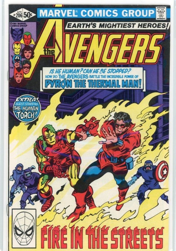 The Avengers #206 (Marvel Comics, 1981), raw comic book in NM 9.4 condition — front cover