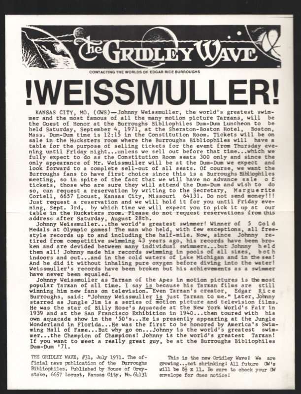 Gridley Wave #31 (1971), raw, ungraded comic book — front cover