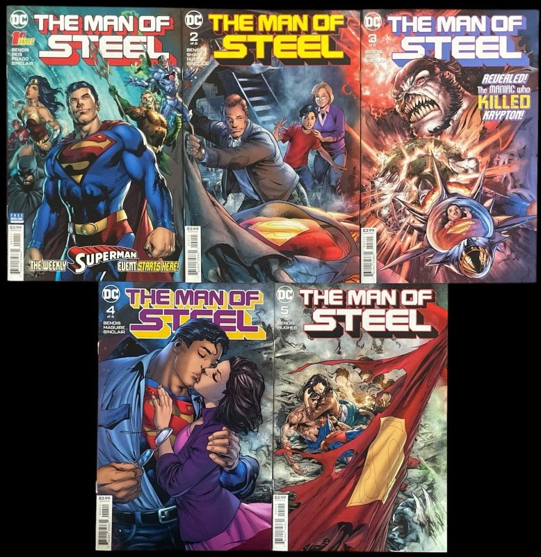 Superman Man of Steel #1-5 Run Lot 5 Comics Bendis 2018 DC Vf/nm (DC Comics, 2018), raw comic book in VF/NM condition — front cover