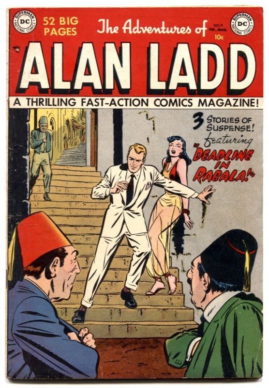 Adventures of Alan Ladd #9 (DC Comics, 1951), raw comic book in FN condition — front cover