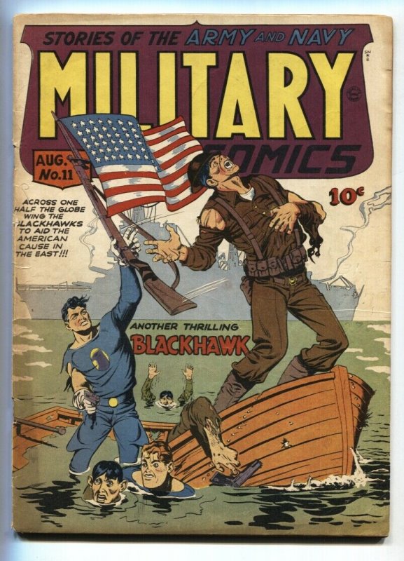 Military #11 (Quality Comics, 1942), raw, ungraded comic book — front cover