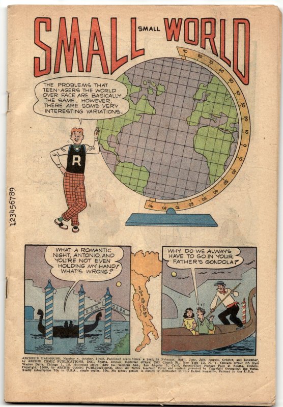 Archie's Madhouse #8 (1960), raw, ungraded comic book — front cover