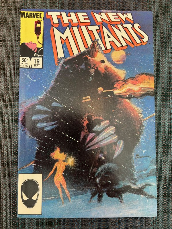The New Mutants #19 (Marvel Comics, 1984), raw, ungraded comic book — front cover