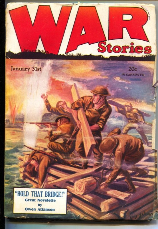 War Stories 1/31/1928-Dell-Chris Schaare WWI Cover-Captain George Fielding Eliot, raw, ungraded comic book — front cover