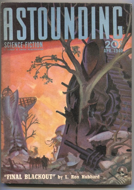 Astounding Science-Fiction---Apr 1940---L Ron Hubbard---Pulp Thrills (1940), raw, ungraded comic book — front cover