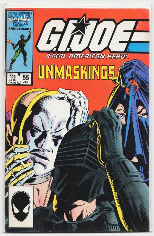 G.I. Joe: A Real American Hero #55 (Marvel Comics, 1987), raw, ungraded comic book — front cover