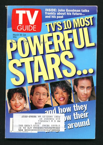 MAG: TV Guide March #18 (1995), raw, ungraded comic book — front cover