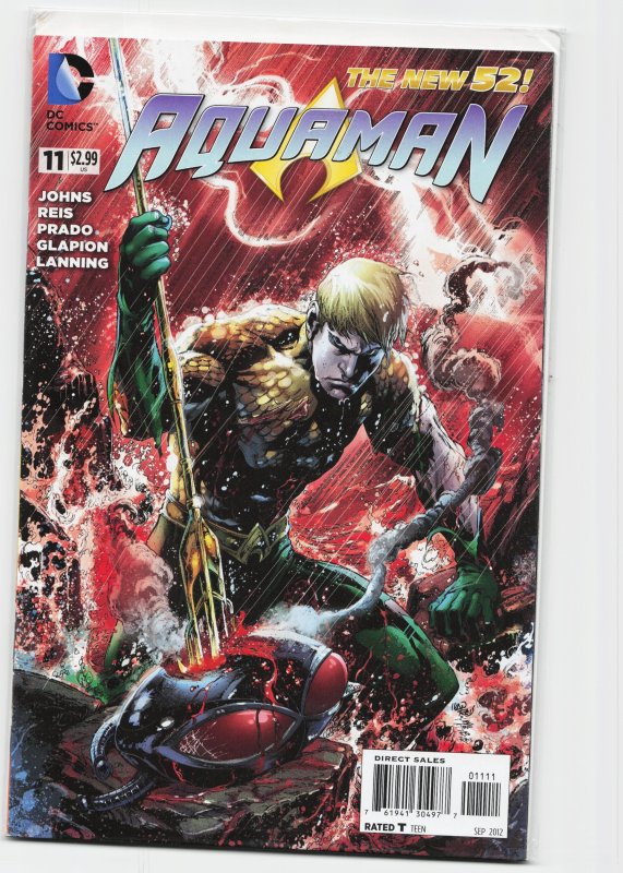 Aquaman #11 (DC Comics, 2012), raw, ungraded comic book — front cover