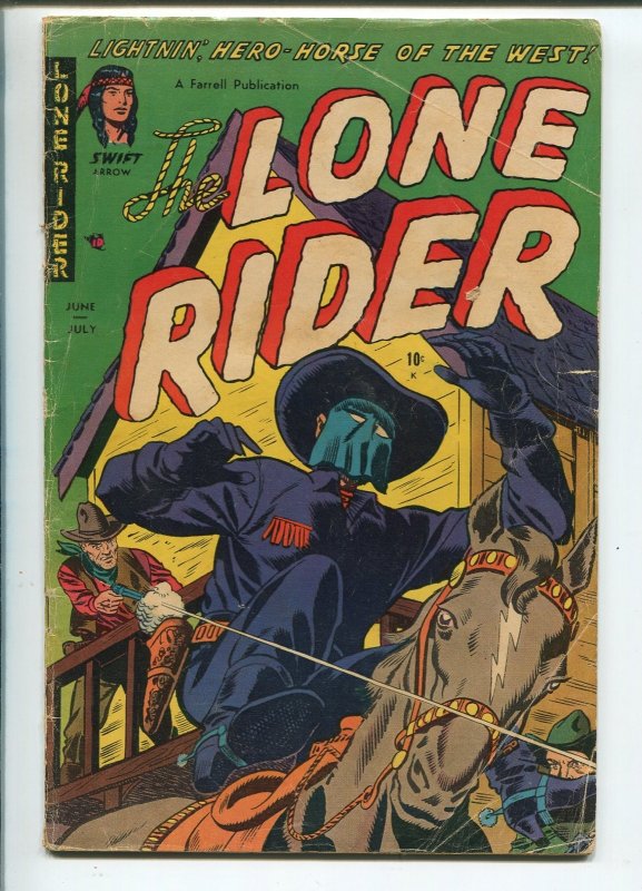 Lone Rider #14 (1953), raw, ungraded comic book — front cover