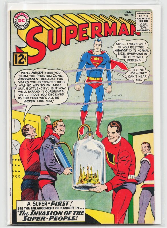 Superman #158 (DC Comics, 1963), raw, ungraded comic book — front cover
