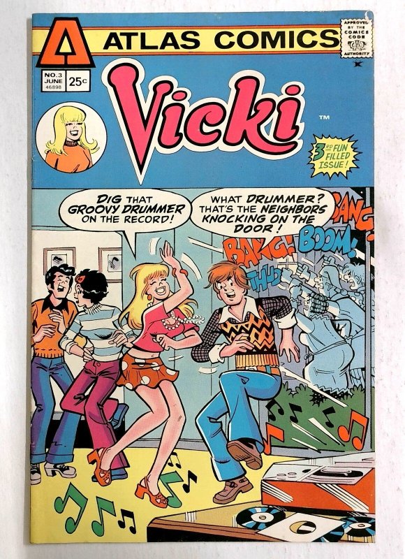 Vicki #3 - 1975 - Atlas/Seaboard - Teen Humor - Low Print Run Issue - Rare! (Atlas Comics, 1975), raw, ungraded comic book — front cover