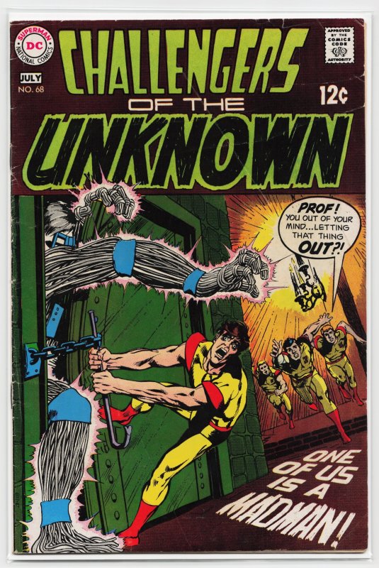 Challengers of the Unknown #68 (DC Comics, 1969), raw, ungraded comic book — front cover