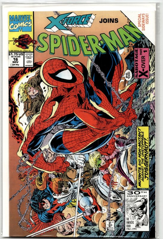 Spider-Man #16 (Marvel Comics, 1991), raw, ungraded comic book — front cover