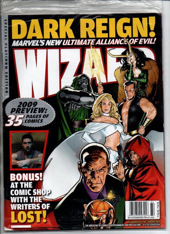 Wizard Magazine - Dark Reign - Special Platinum Edition January 2009 - Vf/nm (2009), raw comic book in VF/NM condition — front cover