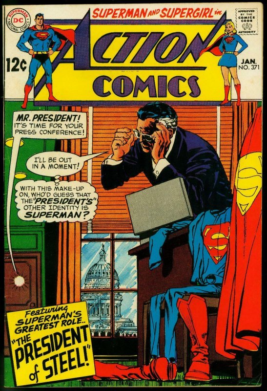 Action Comics #371 (DC Comics, 1968), raw comic book in FN condition — front cover