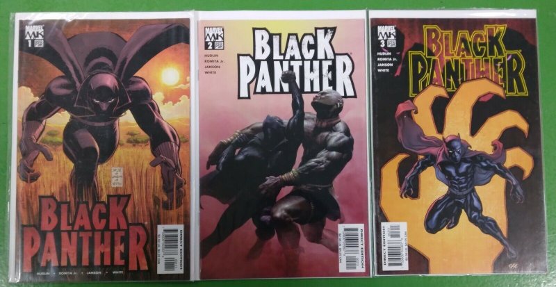 Black Panther Marvel Knights #1, 2, 3 Shuri 1st Appearance Marvel 2005 Fn/vf (Marvel Comics, 2005), raw comic book in FN/VF condition — front cover