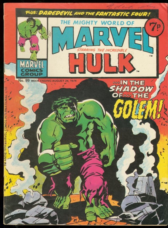 Mighty World of Marvel #99, raw comic book in VG condition — front cover