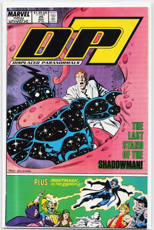 D.P.7 #25 (Marvel Comics, 1988), raw, ungraded comic book — front cover