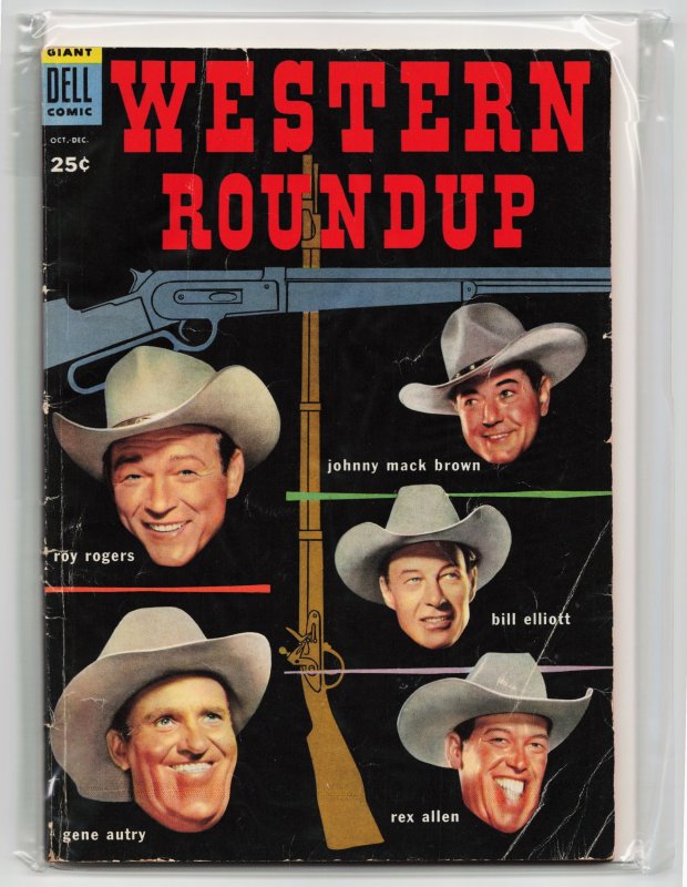 Western Roundup #8 (1954), raw, ungraded comic book — front cover
