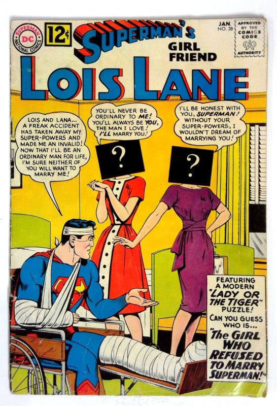 Superman's Girl Friend Lois Lane #38 (DC Comics, 1963), raw comic book in VG condition — front cover