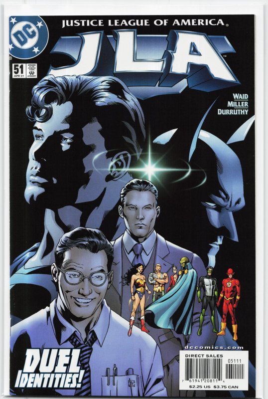 JLA #51 (DC Comics, 2001), raw, ungraded comic book — front cover