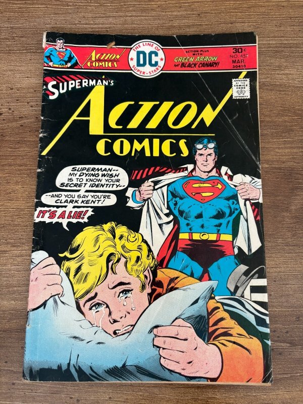 Action Comics #457 (DC Comics), raw comic book in VG/FN condition — front cover