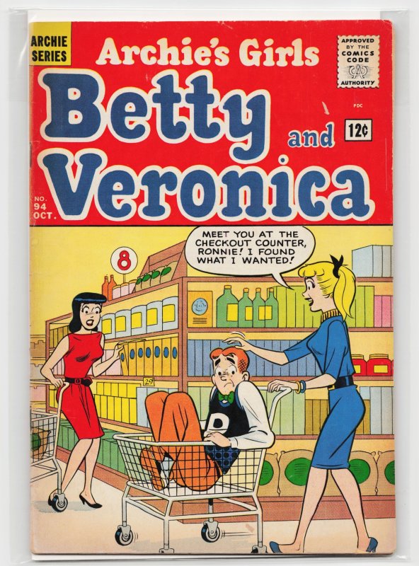 Archie's Girls Betty and Veronica #94 (Archie Comics, 1963), raw, ungraded comic book — front cover