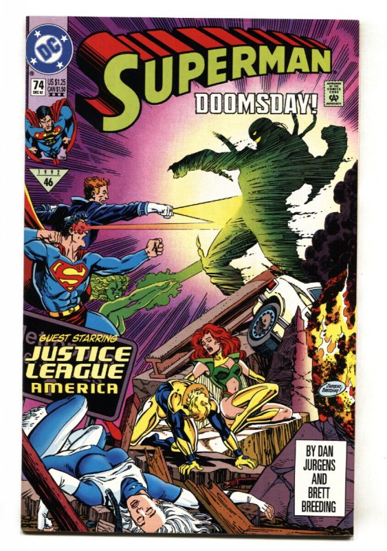 Superman-Third Print #74 - 1992 - DC - NM- - Comic Book (DC Comics, 1992), raw comic book in NM- condition — front cover