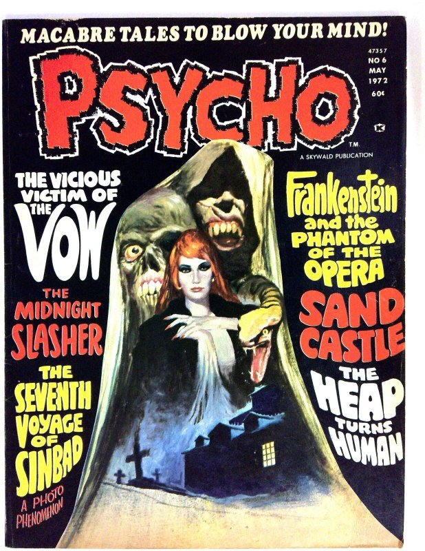 Psycho #6 (DC Comics, 1972), raw comic book in FN condition — front cover