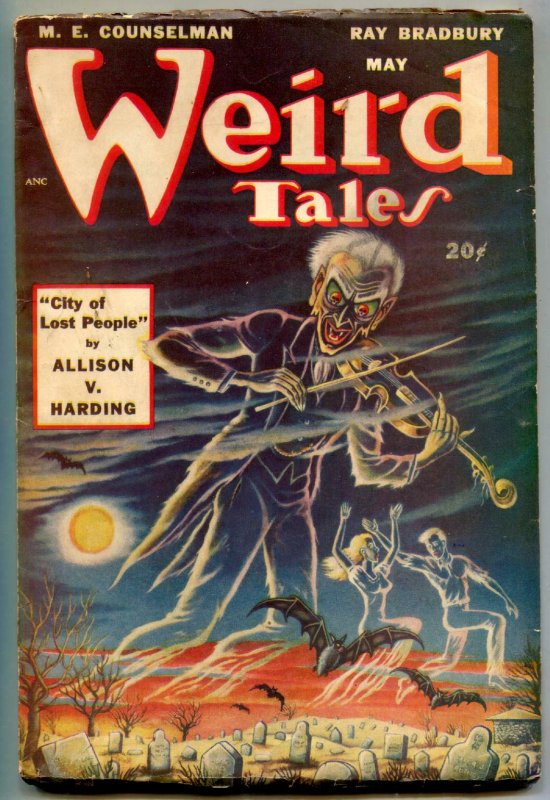 Weird Tales Pulp May 1948- Ray Bradbury- Matt Fox Cover- City of Lost People (1948), raw, ungraded comic book — front cover