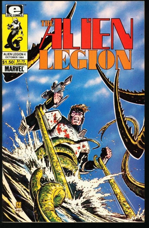 Alien Legion #4 (Marvel Comics), raw comic book in NM condition — front cover