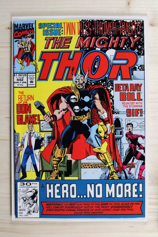 The Mighty Thor #442 (Marvel Comics, 1992), raw comic book in VF/NM 9.0 condition — front cover