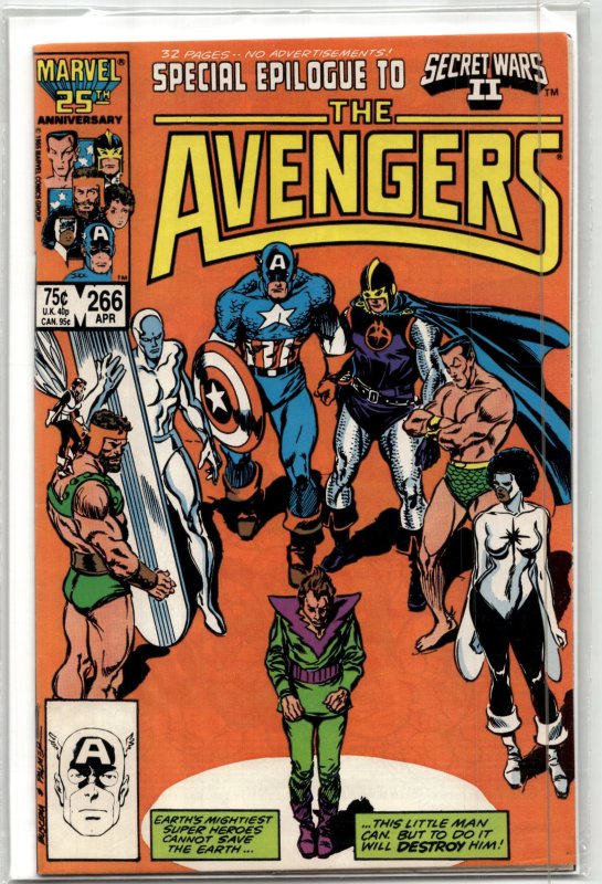 The Avengers #266 (Marvel Comics, 1986), raw, ungraded comic book — front cover