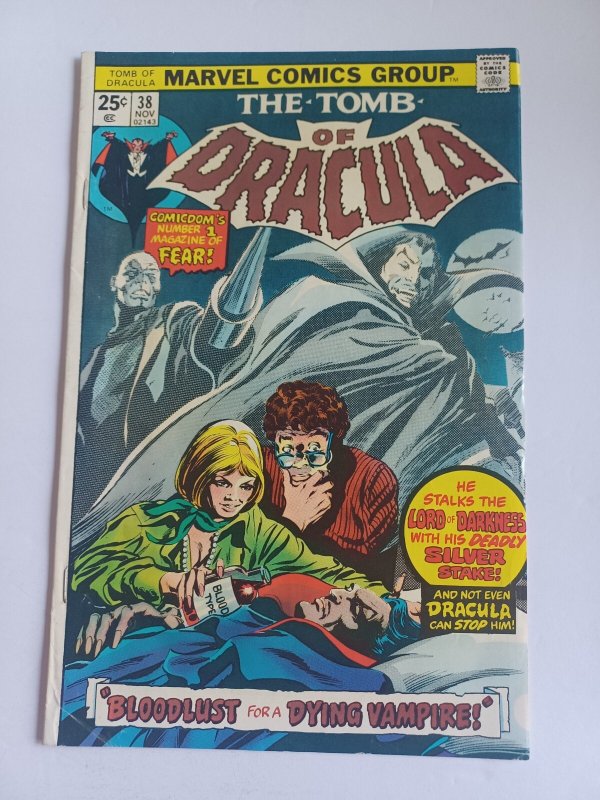 Tomb of Dracula #38 (Marvel Comics, 1975), raw comic book in VF condition — front cover