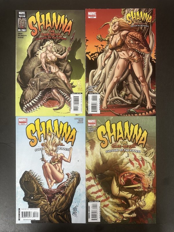 Shanna the She-Devil: Survival of the Fittest (2007) #1-4 FN+ (6.5) Complete Set (2007), raw comic book in FN+ 6.5 condition — front cover