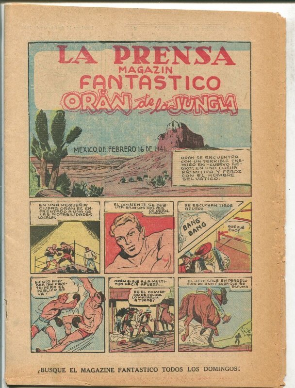 LA Prensa Magazin Fantastico 2/16/1941-Mexican-Red COMET-vg, raw, ungraded comic book — front cover