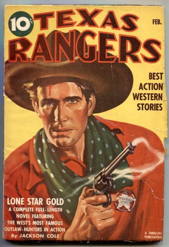 Pulp: Texas Rangers 12/1942-Jim Hartsfield Appears in This Hero Pulp-"The Bl..., raw, ungraded comic book — front cover