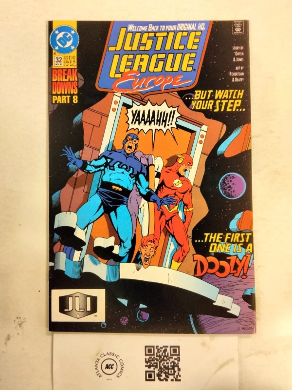 Justice League Europe #32 (DC Comics), raw comic book in NM condition — front cover